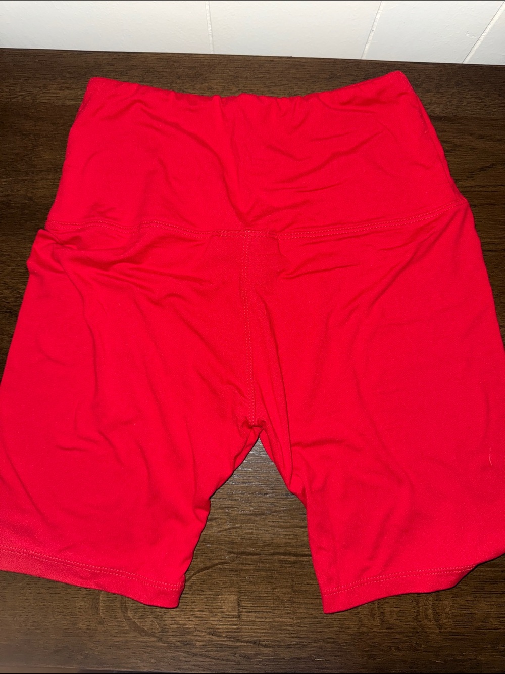 Women's High-Waist Red Bike Shorts Sooooo Soft! - Picture 2 of 3